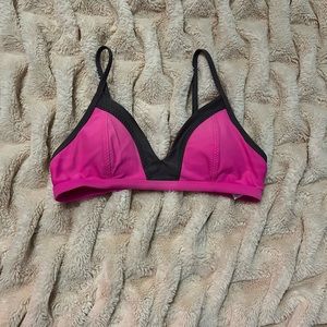 Athleta Pink and Gray Bikini Top Womens Medium